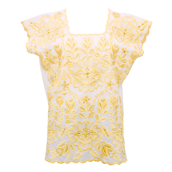 Blusa Artesanal Yucateca Bordada a Mano Modelo Aurora para Mujer