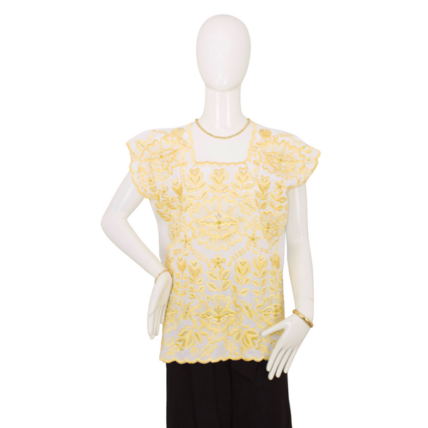 Blusa Artesanal Yucateca Bordada a Mano Modelo Aurora para Mujer