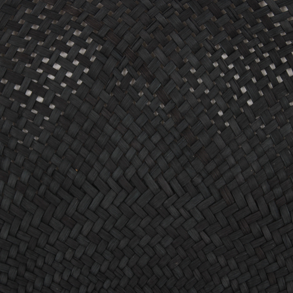 Artisanal Fan P Charcoal Palma Jipijapa with hand -made wooden handle