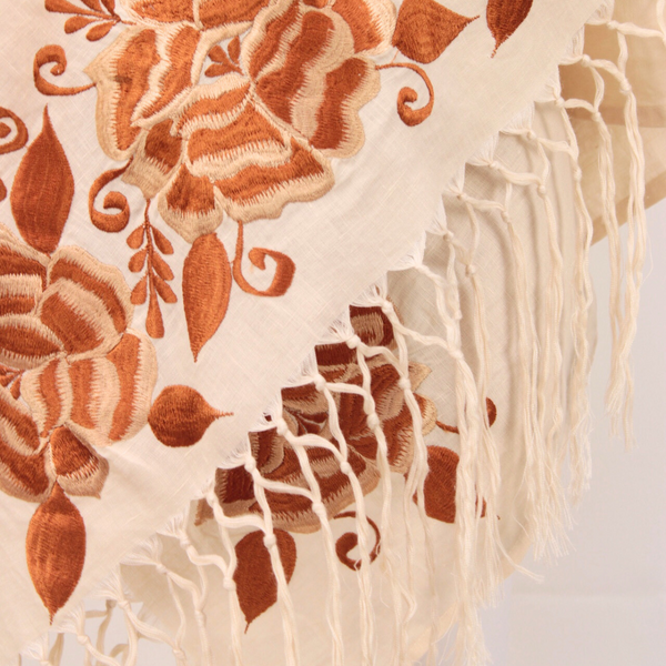 Rebozo Chal Artesanal Beige 100% Line