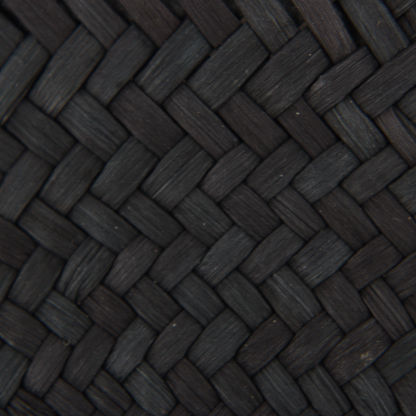 Artisanal Fan P Charcoal Palma Jipijapa with hand -made wooden handle