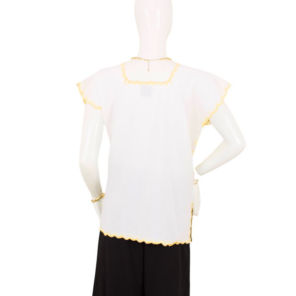 Blusa Artesanal Yucateca Bordada a Mano Modelo Aurora para Mujer