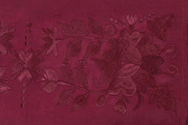 Rebozo chala artisanal wine 100% and hand -boiled embroidery linen 2.1 meters