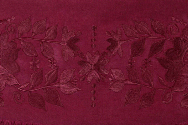 Rebozo chala artisanal wine 100% and hand -boiled embroidery linen 2.1 meters