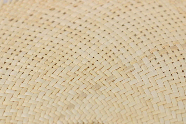 Abanico Artesanal Beige Paleta Palma Jipijapa con Mango de Madera