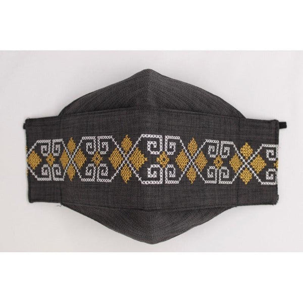 Cubrebocas Lino En Triple Capa C/ Filtro Gris Oscuro Unisex - Teya Artesanal