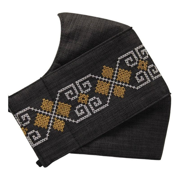 Cubrebocas Lino En Triple Capa C/ Filtro Gris Oscuro Unisex - Teya Artesanal