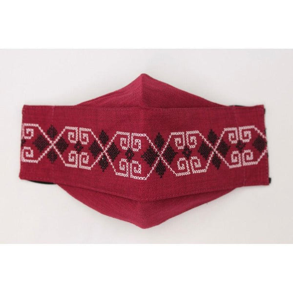 Cubrebocas Lino En Triple Capa C/ Filtro Rojo Unisex