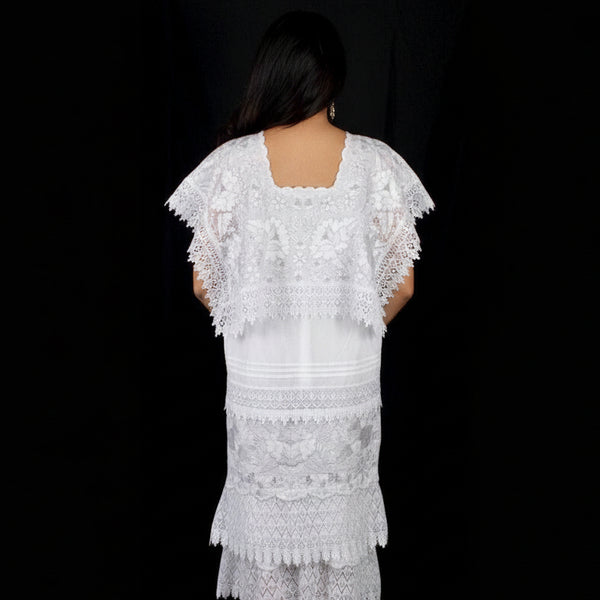 Terno Yucateco Bordado Blanco (sobrepedido)