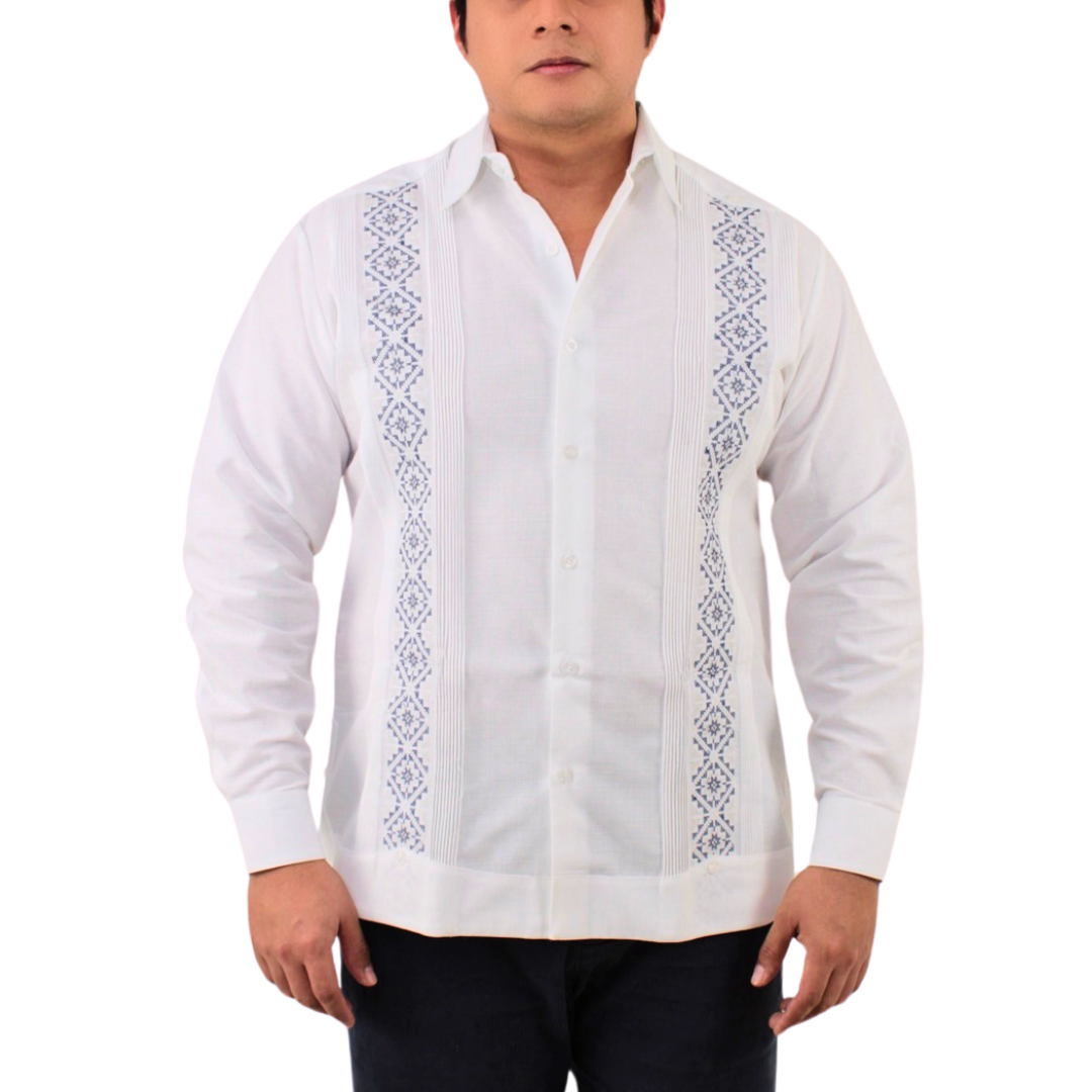 Guayabera Yucateca Blanca Modelo Kukulk n Lino Real Manga LargaTeya Ar guayabera-yucateca-blanca-modelo-kukulk-n-lino-real-manga-largateya-ar