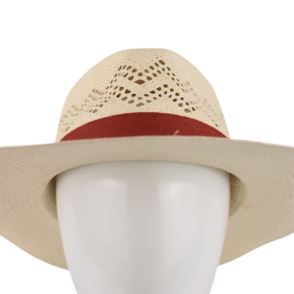 Sombrero Modelo Americano con Calado Palma Jipijapa Hecho A Mano Para Hombre y Mujer