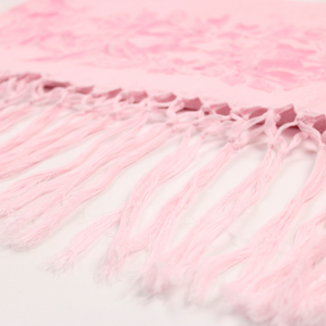 Rebozo craft pink 100% linen Yucatecan embroidery with hand 2.1 meters