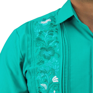 Embroidered Yucatecan Green Jade Model Model Sleeve Long Sleeve For Men