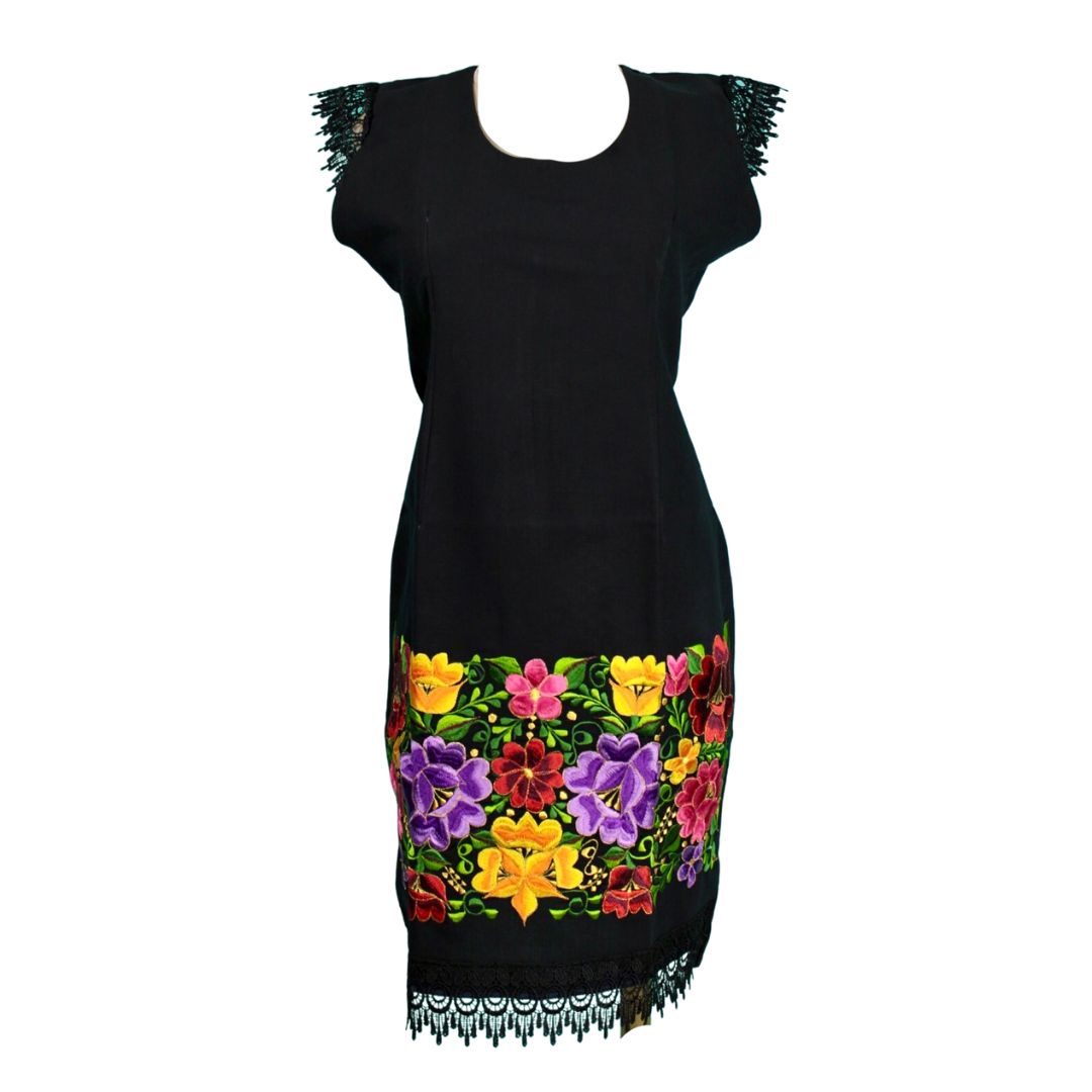 Vestido Victoria Negro (Lino) - Comprar em Marina Bou