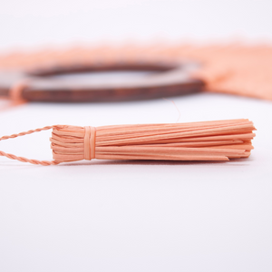 Abanico Artesanal Mamey Palma Jipijapa con Mango de Madera Hecho a Mano