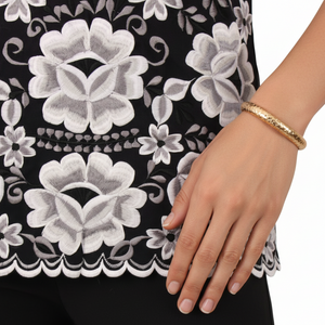 Black Yucatecan Handmade Blouse Hand Embroidery Model Natalia for Women