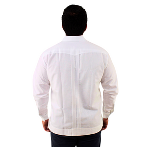Blanca Yucateca Embroidered Guayabera Model Kukulkán Long Sleeve For Men