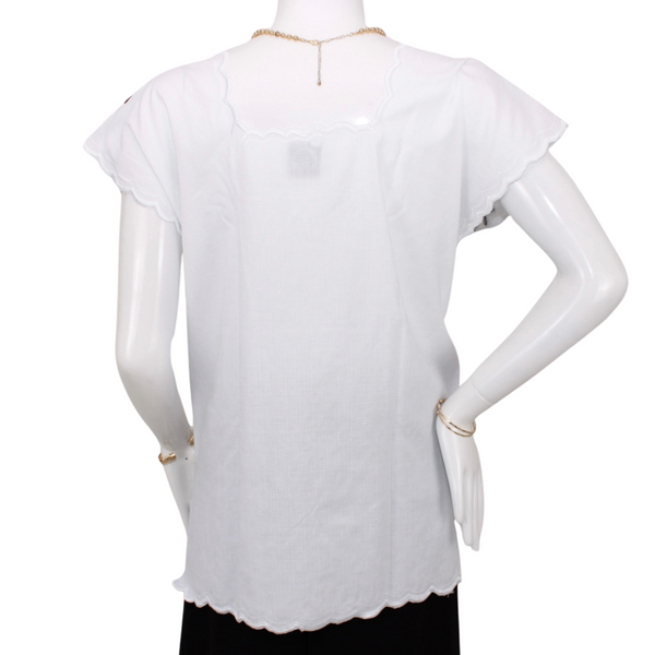 Blusa Artesanal Yucateca Blanca Bordada a Mano Modelo Natalia para Mujer