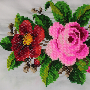 Rebozo Chal Artesanal Yucateco 100% Bordado a Mano en Punto de Cruz 2 metros (SOBREPEDIDO)