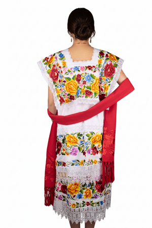 Yucatecan Terno Multicolored Embroidery For Women (Overpedido)