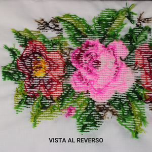 Rebozo Chal Artesanal Yucateco 100% Bordado a Mano en Punto de Cruz 2 metros (SOBREPEDIDO)