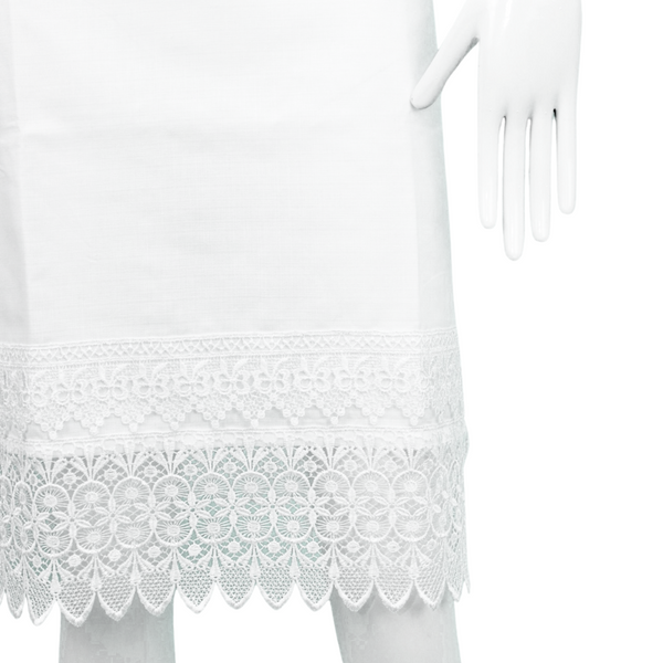 Vestido Blanco de Lino con Encaje Inglés