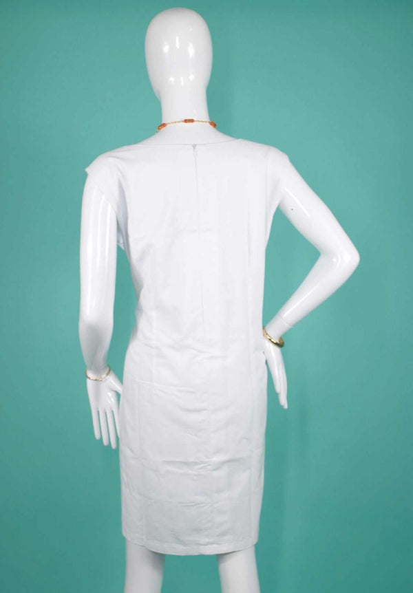Vestido Blanco de Lino Bordado Artesanal A Mano Modelo Branch