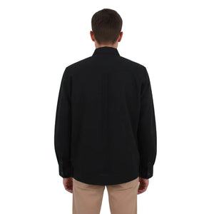 Guayabera Bordada Yucateca Negra Modelo Colibrí Manga Larga Para Hombre