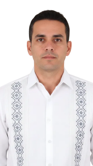 Blanca Yucateca Embroidered Guayabera Model Kukulkán Long Sleeve For Men