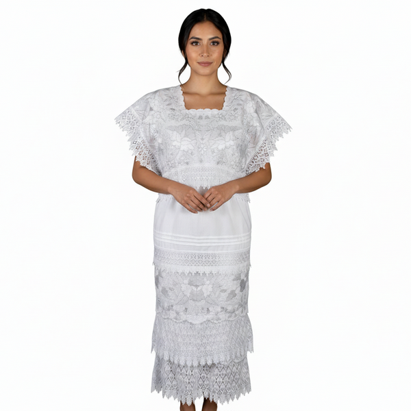 Terno Yucateco Bordado Blanco para Mujer (sobrepedido)