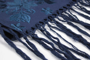 Rebozo Crafts Craft Navy Yucatecan Embroidery by hand 2.1 meters