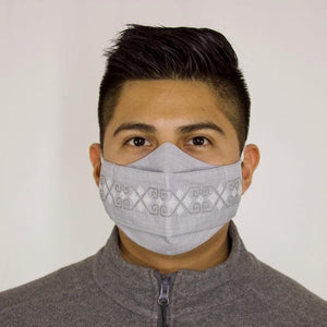 Cubrebocas Lino En Triple Capa C/ Filtro Gris Unisex