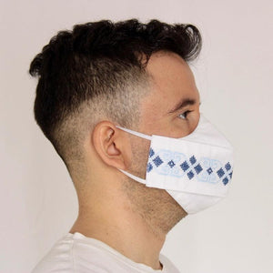 Cubrebocas Maya Artesanal De Lino En Triple Capa C/ Filtro - Teya Artesanal