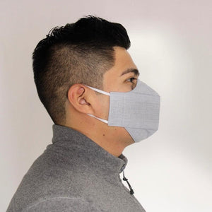 Cubrebocas Lino En Triple Capa C/ Filtro Gris Perla Unisex - Teya Artesanal
